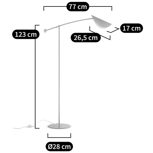 Торшер с поворотным плафоном Aracea Beige Floor Lamp Торшер с поворотным плафоном Aracea Beige Floor Lamp в Костроме