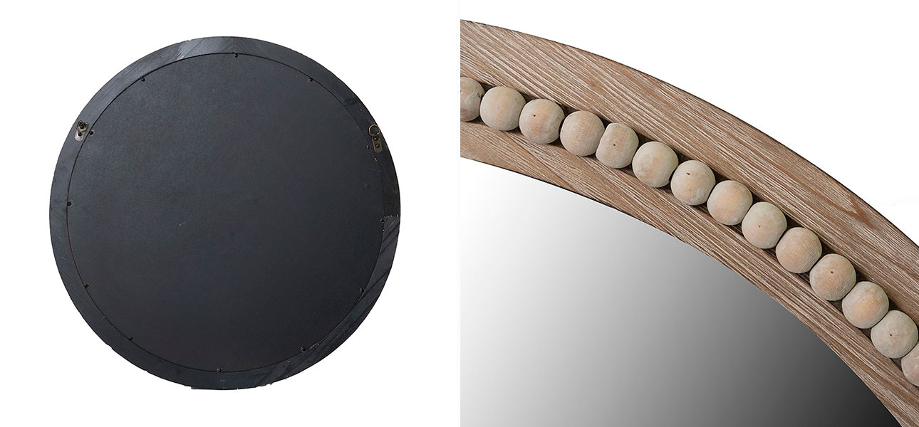 Зеркало круглое в деревянной рамке Karen - фото