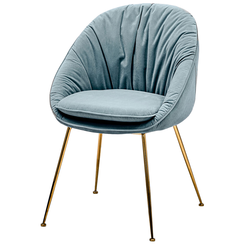 Стул Perrers Stool Pastel Blue Голубой пастельный Глянцевое золото в Костроме | Loft Concept 