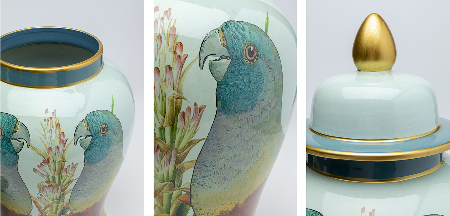 Ваза Porcelain Vase Parrots - фото