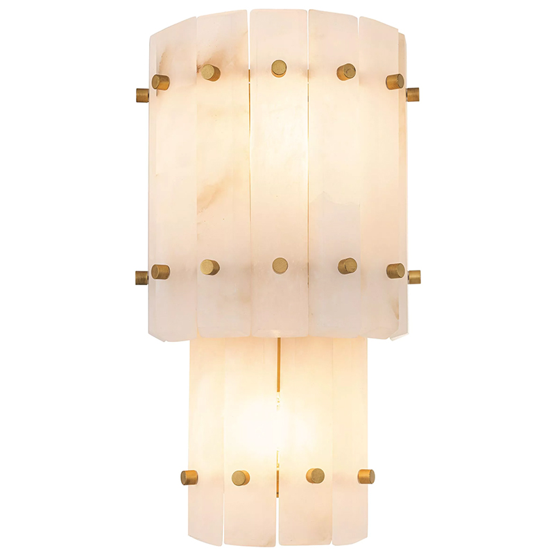 Бра Eichholtz Wall Lamp Blason Double Белый Мрамор Bianco Бежевый Латунь Бра Eichholtz Wall Lamp Blason Double Белый Мрамор Bianco Бежевый Латунь в Костроме | Loft Concept