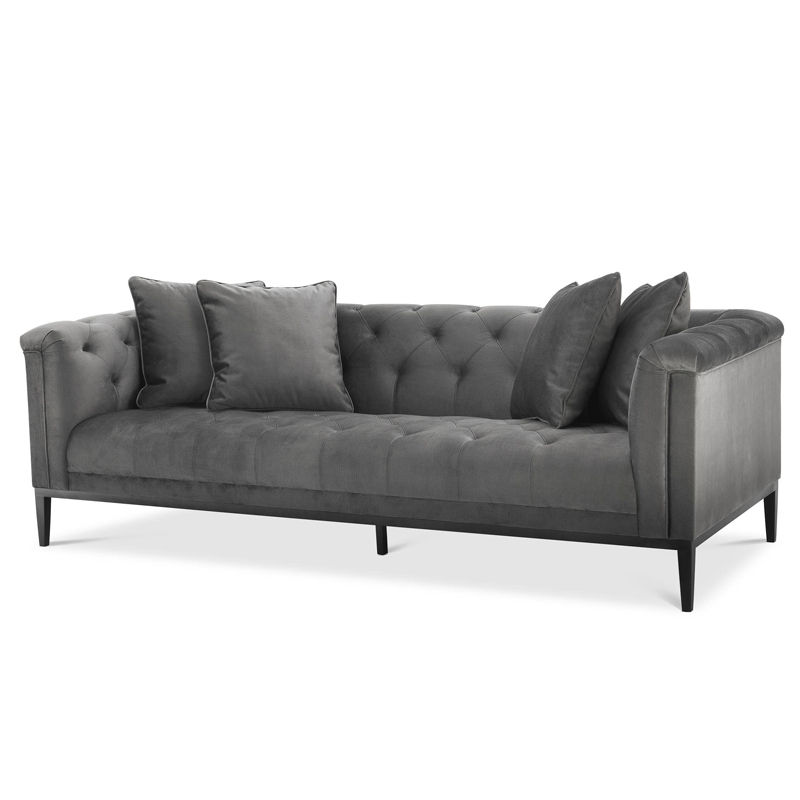 Диван Eichholtz Sofa Cesare Grey Серый Темная бронза Диван Eichholtz Sofa Cesare Grey Серый Темная бронза в Костроме | Loft Concept