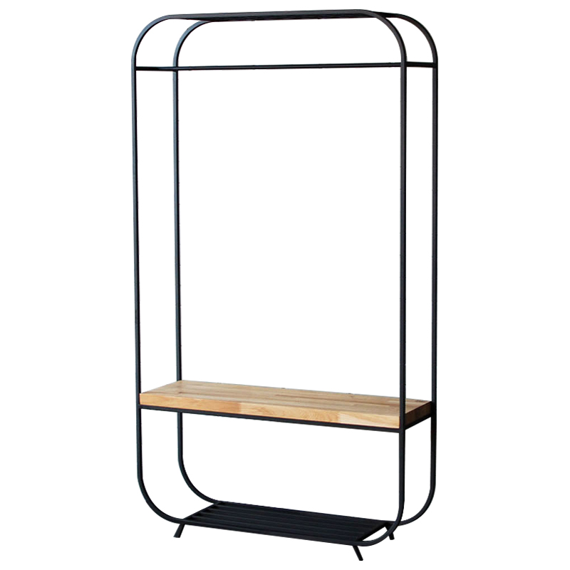 Рейл Hardin Industrial Metal Rust Clothes Rail Черный Светлый дуб Рейл Hardin Industrial Metal Rust Clothes Rail Черный Светлый дуб в Костроме | Loft Concept