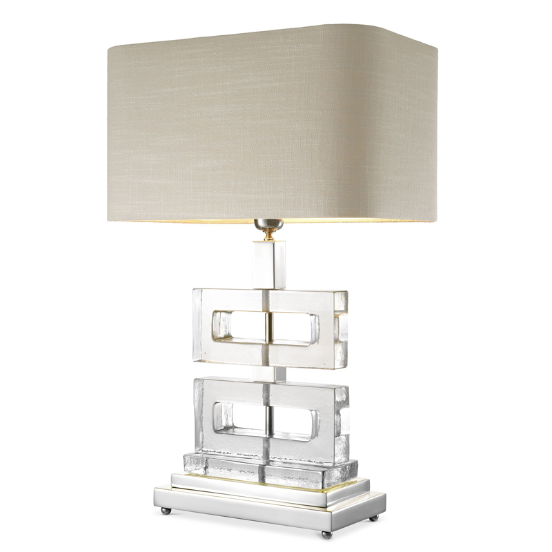 Настольная лампа Eichholtz Table Lamp Umbria Прозрачный Никель Бежево-серый Настольная лампа Eichholtz Table Lamp Umbria Прозрачный Никель Бежево-серый в Костроме | Loft Concept