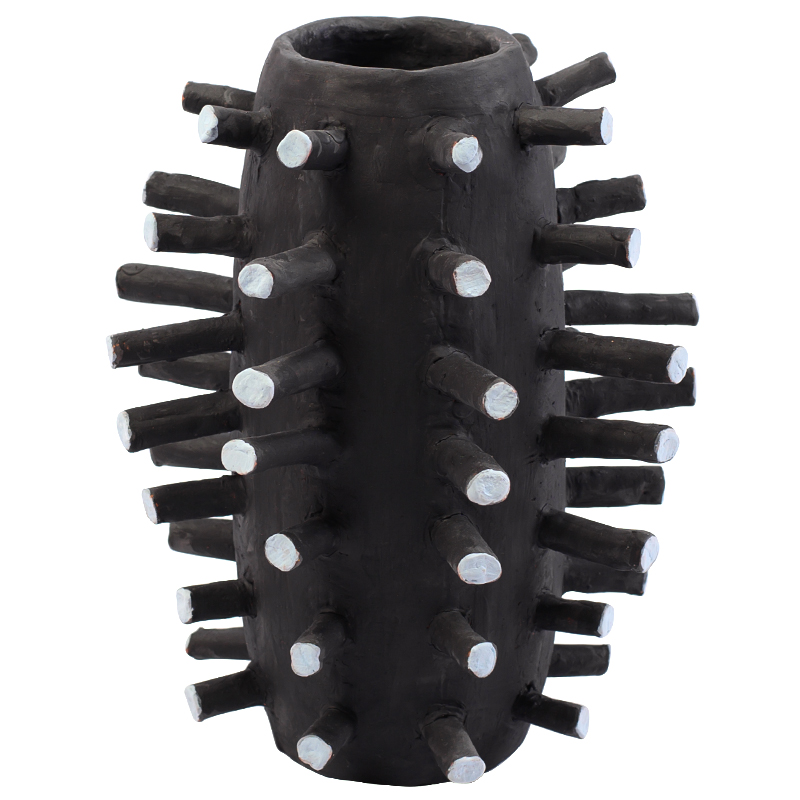 Ваза Shany Round Spikes Vase Черный Светло-голубой Ваза Shany Round Spikes Vase Черный Светло-голубой в Костроме | Loft Concept