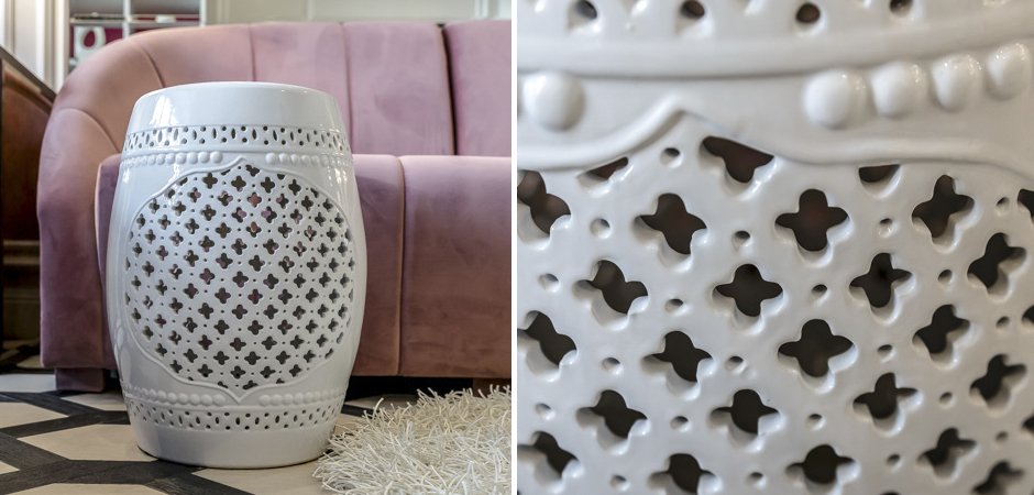 Керамический табурет Quatrefoil Garden Stool - White Керамический табурет Quatrefoil Garden Stool - White - Loft-Concept в Костроме