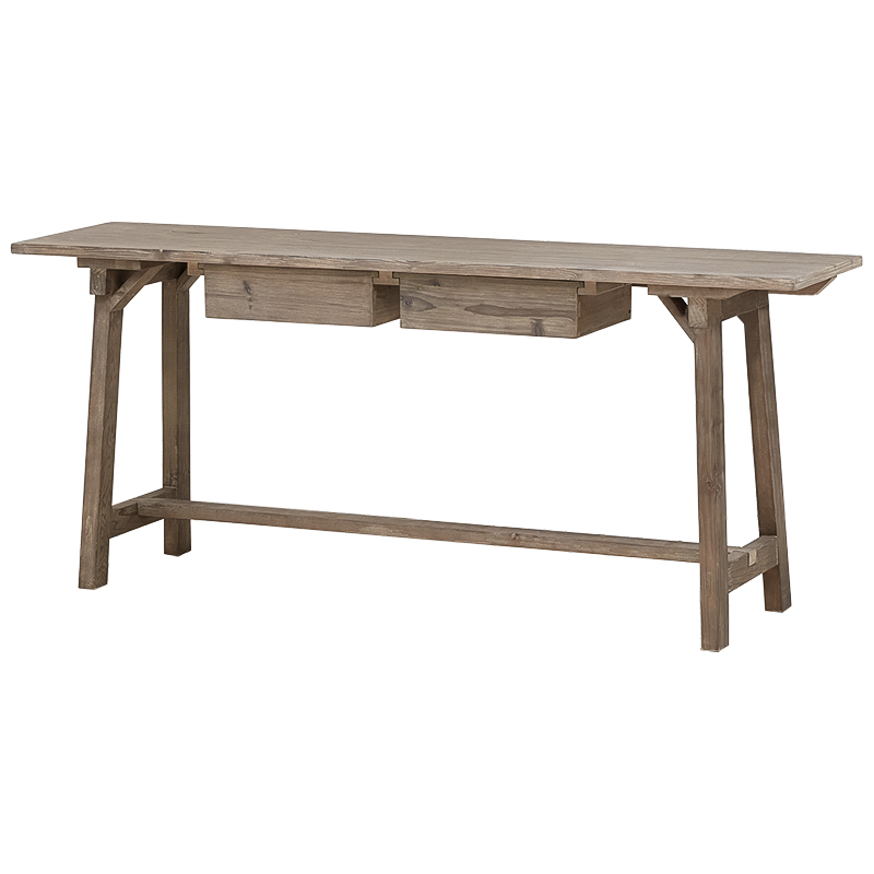 Консоль деревянная с ящиками Wood Jordan Console Table Коричневый Консоль деревянная с ящиками Wood Jordan Console Table Коричневый в Костроме | Loft Concept