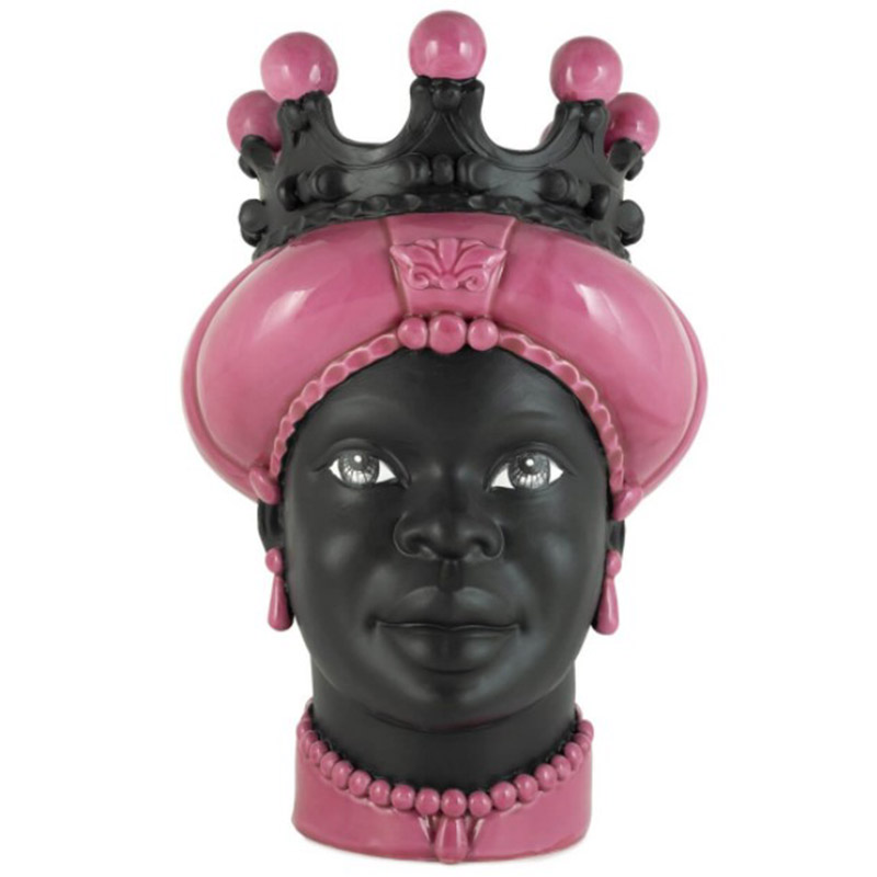 Ваза VASE MORO LADY CROWN DARK pink Черный Розовый Ваза VASE MORO LADY CROWN DARK pink Черный Розовый в Костроме | Loft Concept