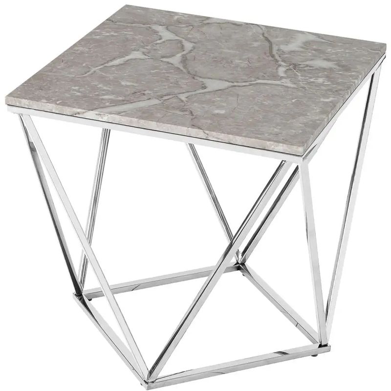 Приставной стол Kovaldzhi Collection Frame Geometry Silver Бежево-серый Белый Мрамор Bianco Серебряный Приставной стол Kovaldzhi Collection Frame Geometry Silver Бежево-серый Белый Мрамор Bianco Серебряный в Костроме | Loft Concept