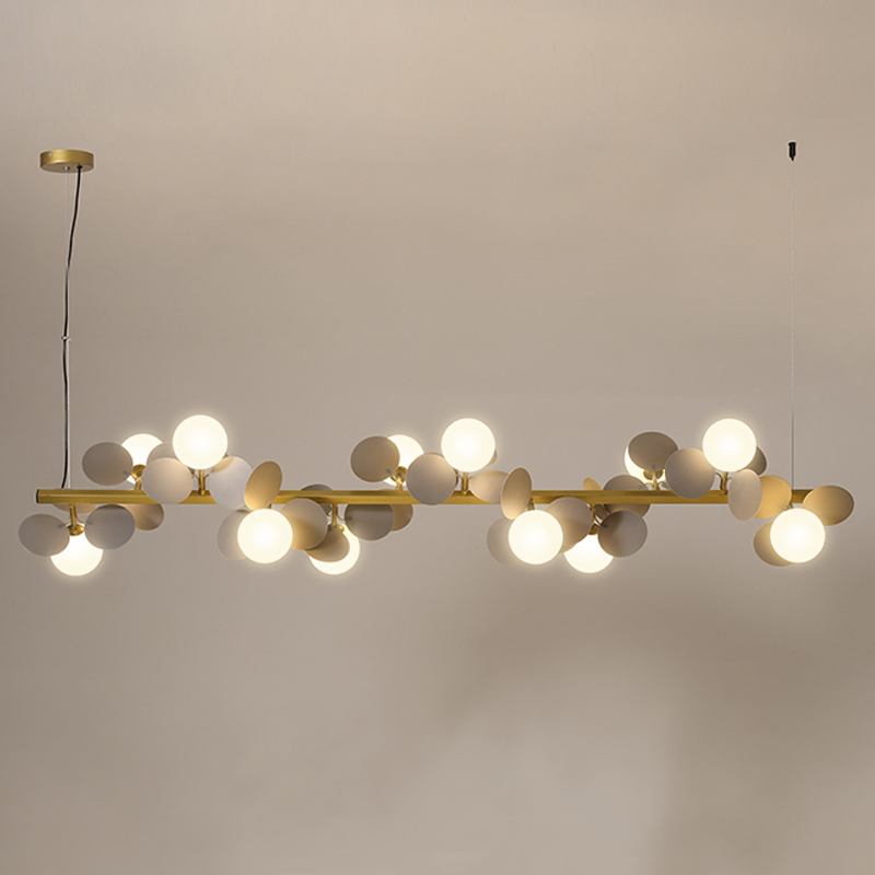Люстра MATISSE Chandelier Line Золотой Белый Светло-серый Люстра MATISSE Chandelier Line Золотой Белый Светло-серый в Костроме | Loft Concept