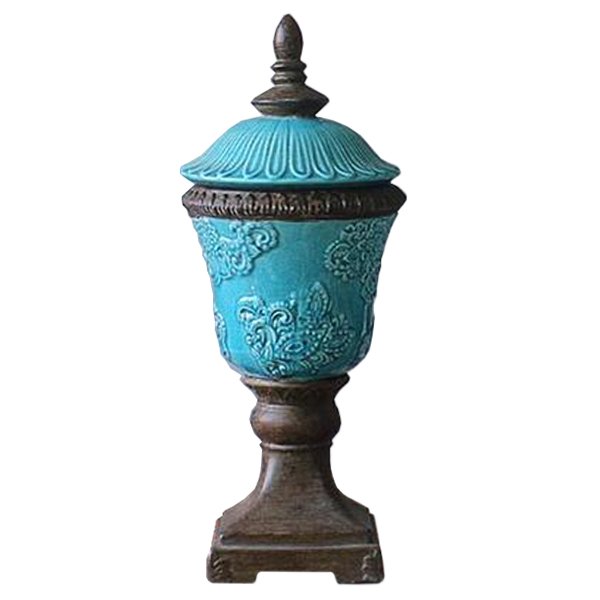 Кубок с крышкой керамика Turquoises Cup Бирюзовый Кубок с крышкой керамика Turquoises Cup Бирюзовый в Костроме | Loft Concept