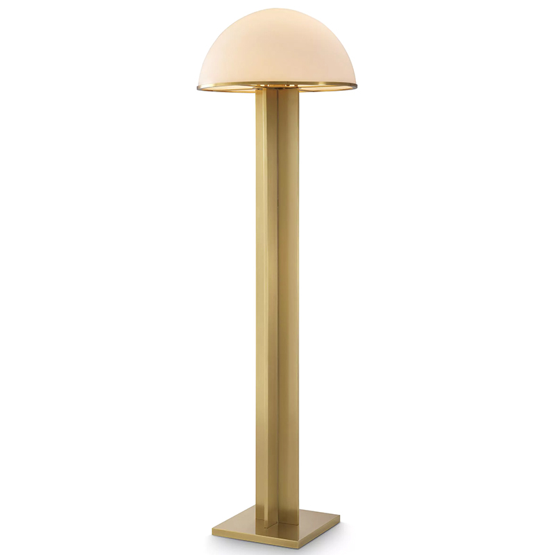 Торшер Eichholtz Floor Lamp Berkley Белое матовое стекло Латунь Торшер Eichholtz Floor Lamp Berkley Белое матовое стекло Латунь в Костроме | Loft Concept