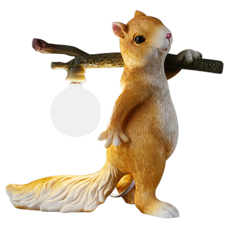 Настольная лампа для детской Белка с веткой Squirrel Table Lamp Коричневый Карамель Настольная лампа для детской Белка с веткой Squirrel Table Lamp Коричневый Карамель в Костроме | Loft Concept