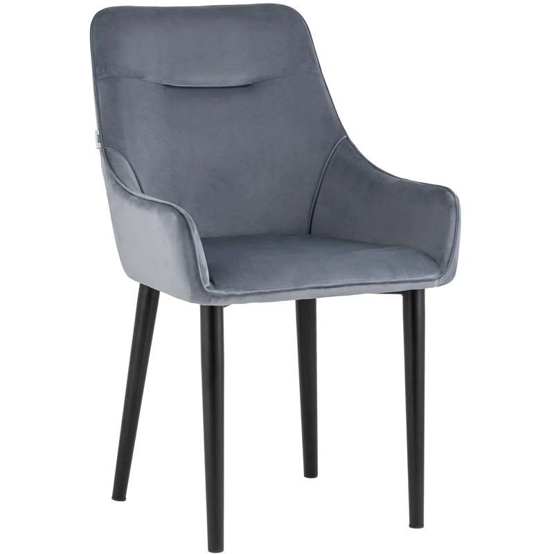 Стул Joan Chair Серый-Голубой Велюр Серо-голубой Черный в Костроме | Loft Concept 