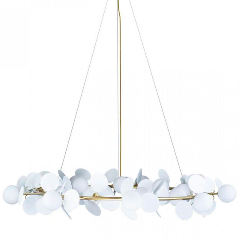 Люстра MATISSE Chandelier White диаметр 130 Белый Золотой Люстра MATISSE Chandelier White диаметр 130 Белый Золотой в Костроме | Loft Concept