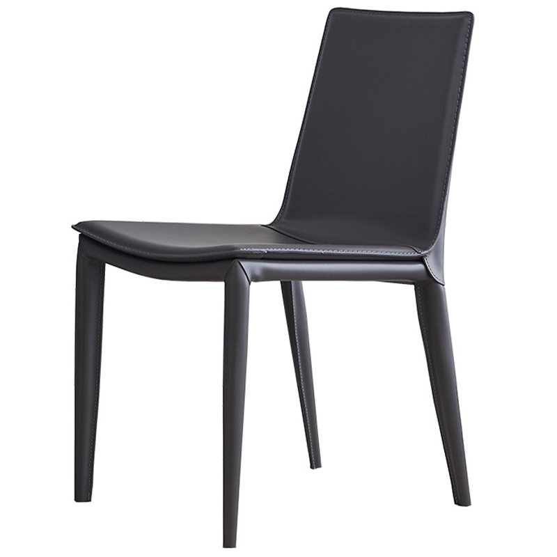 Стул с кожаной обивкой Elbert Chair Grey Серый Серый Стул с кожаной обивкой Elbert Chair Grey Серый Серый в Костроме | Loft Concept
