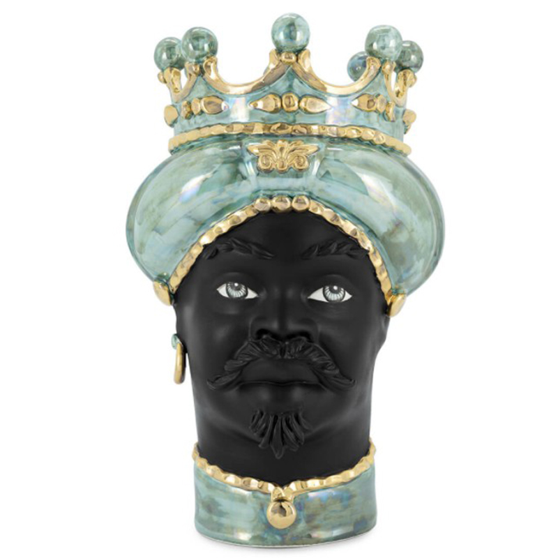 Ваза VASE MORO MAN MED. MOP green Черный Прозрачный зеленый Золотой Ваза VASE MORO MAN MED. MOP green Черный Прозрачный зеленый Золотой в Костроме | Loft Concept