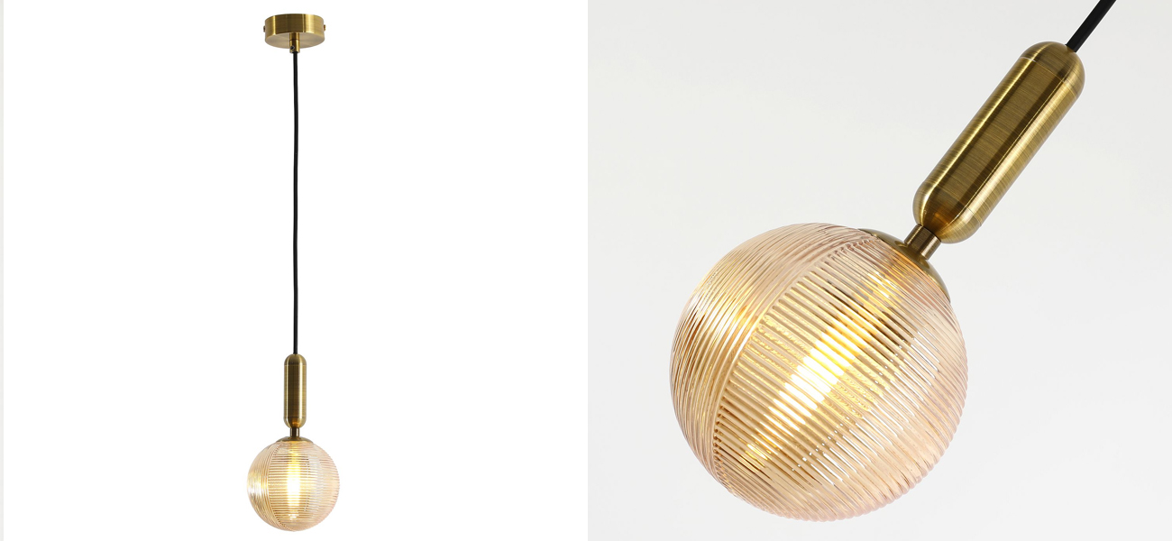 Подвесной светильник с круглым рельефным плафоном Perforated Glass - фото