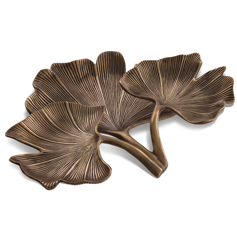 Поднос Eichholtz Tray Ginkgo Винтажная латунь Поднос Eichholtz Tray Ginkgo Винтажная латунь в Костроме | Loft Concept