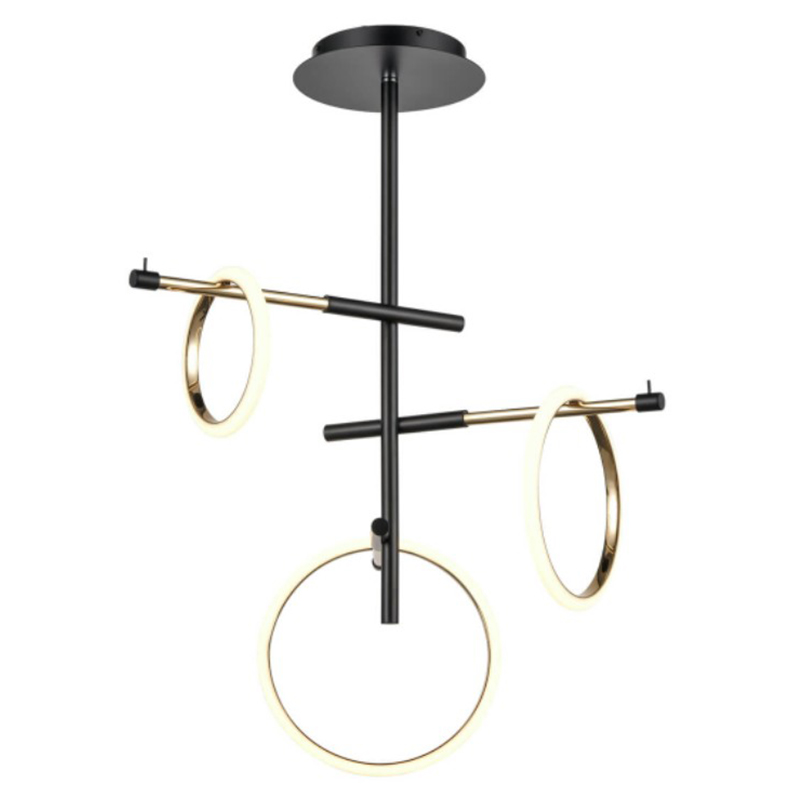 Люстра Jessenia Rings Chandelier 3 Черный Золотой Люстра Jessenia Rings Chandelier 3 Черный Золотой в Костроме | Loft Concept
