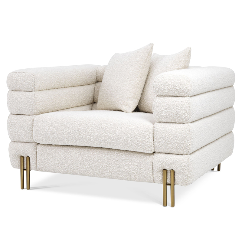 Кресло Eichholtz Chair York Boucle cream Кремовый Латунь Кресло Eichholtz Chair York Boucle cream Кремовый Латунь в Костроме | Loft Concept