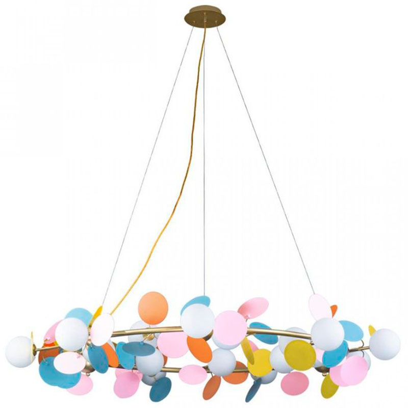 Люстра MATISSE Chandelier circle multicolor диаметр 130 Мульти Золотой Люстра MATISSE Chandelier circle multicolor диаметр 130 Мульти Золотой в Костроме | Loft Concept