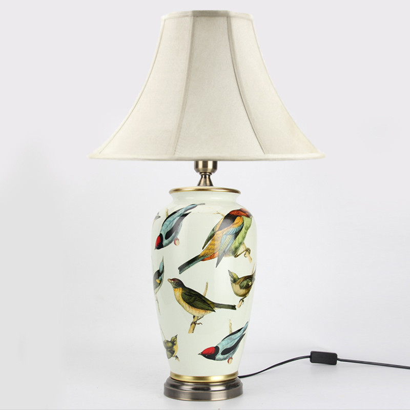 Настольная лампа Birds Blue Table lamp Белый Мульти Золотой Настольная лампа Birds Blue Table lamp Белый Мульти Золотой в Костроме | Loft Concept