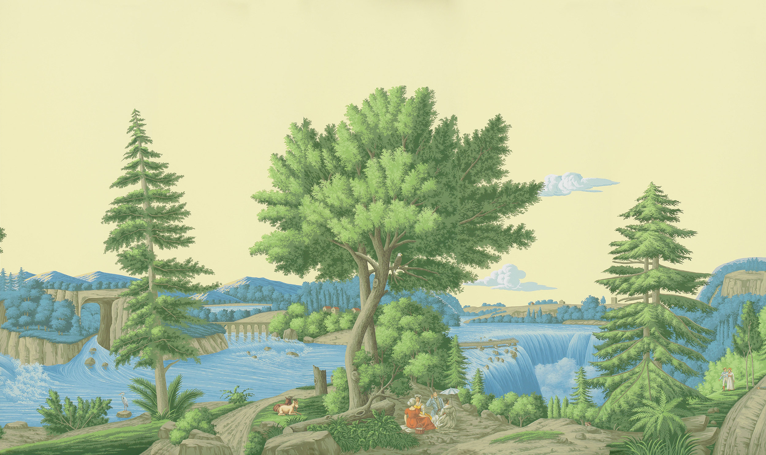 Обои ручная роспись North American River Views Dufour on scenic paper Обои ручная роспись North American River Views Dufour on scenic paper - постер Loft-Concept в Костроме