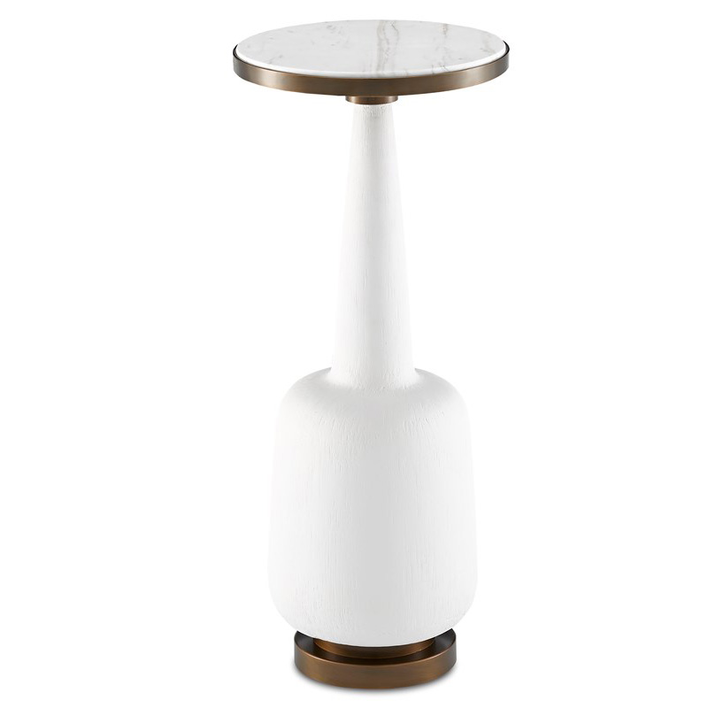 Приставной стол Greta Drinks Table Белый Латунь Приставной стол Greta Drinks Table Белый Латунь в Костроме | Loft Concept