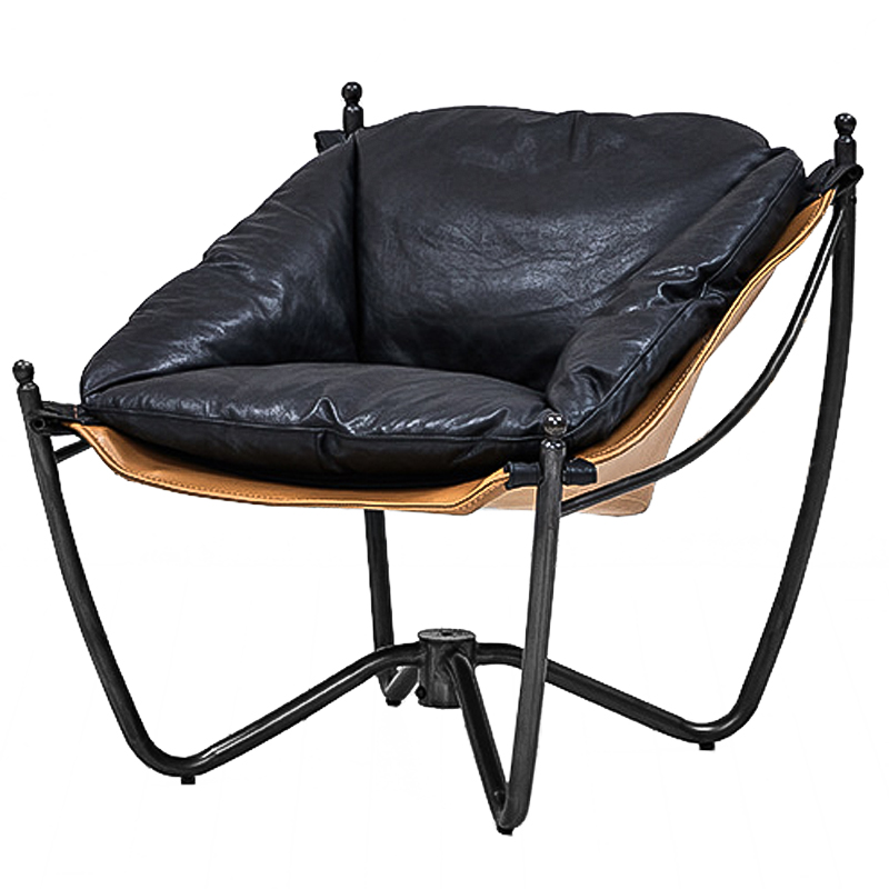 Кресло Tech Loft Armchair Черный Коричневый Кресло Tech Loft Armchair Черный Коричневый в Костроме | Loft Concept
