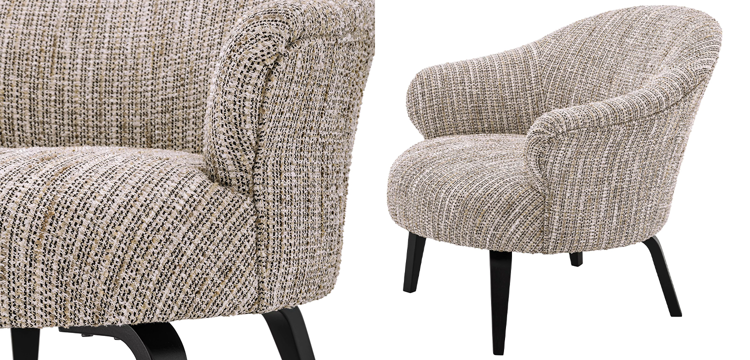 Кресло Eichholtz Chair Moretti Бежево-серый Черный - фото №1