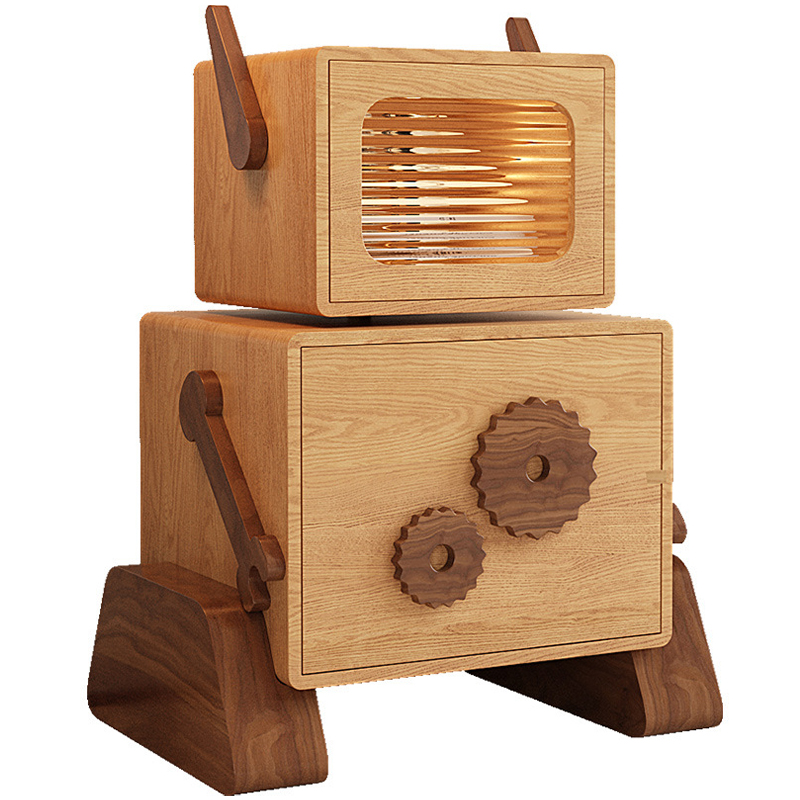 Тумба Wood Robot Nightstand Коричневый Древесина Тумба Wood Robot Nightstand Коричневый Древесина в Костроме | Loft Concept