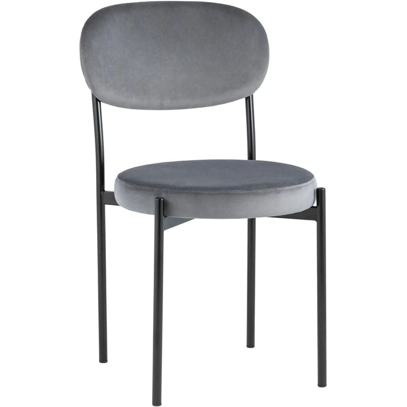 Стул Alfie Chair Серый Велюр Светло-серый Черный Стул Alfie Chair Серый Велюр Светло-серый Черный в Костроме | Loft Concept