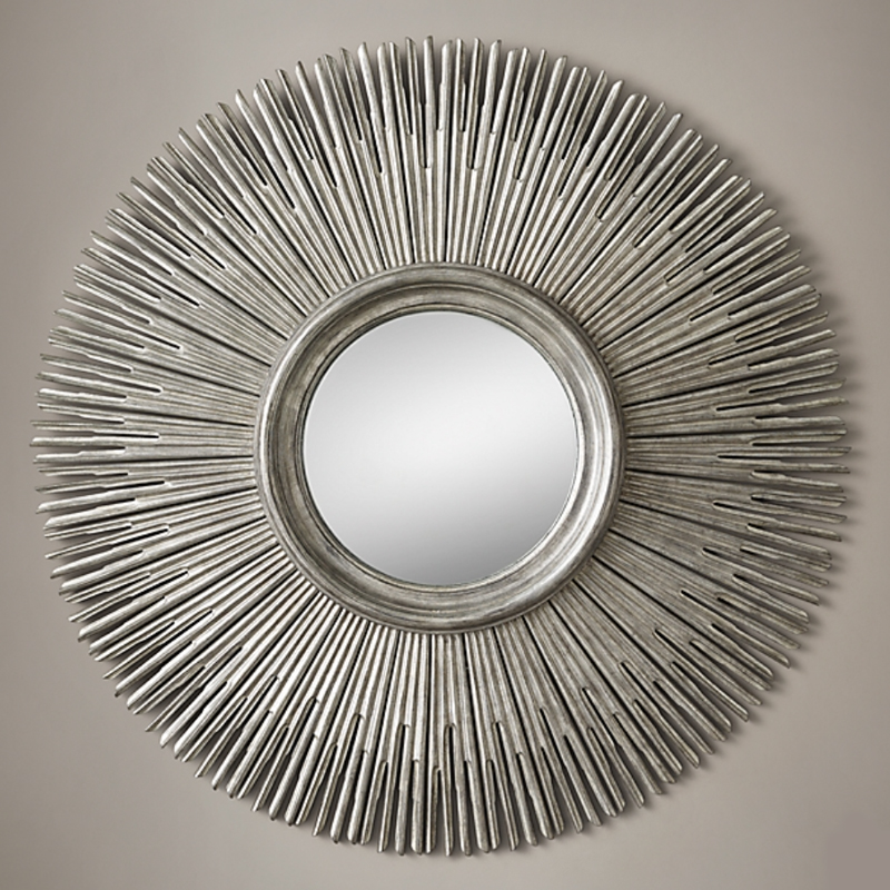 Restoration Hardware ROUND SUNBURST MIRROR Silver Серебро винтаж Restoration Hardware ROUND SUNBURST MIRROR Silver Серебро винтаж в Костроме | Loft Concept