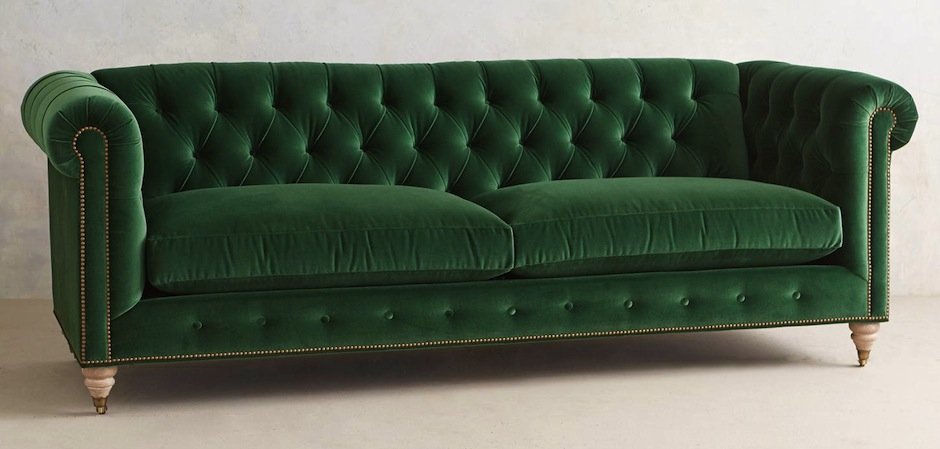 Трехместный диван Velvet Lyre Chesterfield Sofa Трехместный диван Velvet Lyre Chesterfield Sofa - Loft-Concept в Костроме