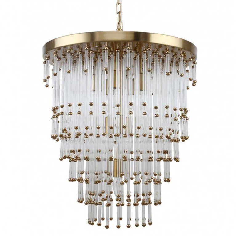 Люстра Restoration Hardware Luciano Chandelier 9 Латунь Прозрачный Люстра Restoration Hardware Luciano Chandelier 9 Латунь Прозрачный в Костроме | Loft Concept