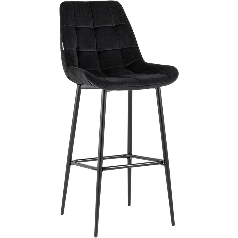 Стул Полубарный NANCY Chair посадка 75 см Черный Велюр Черный Стул Полубарный NANCY Chair посадка 75 см Черный Велюр Черный в Костроме | Loft Concept