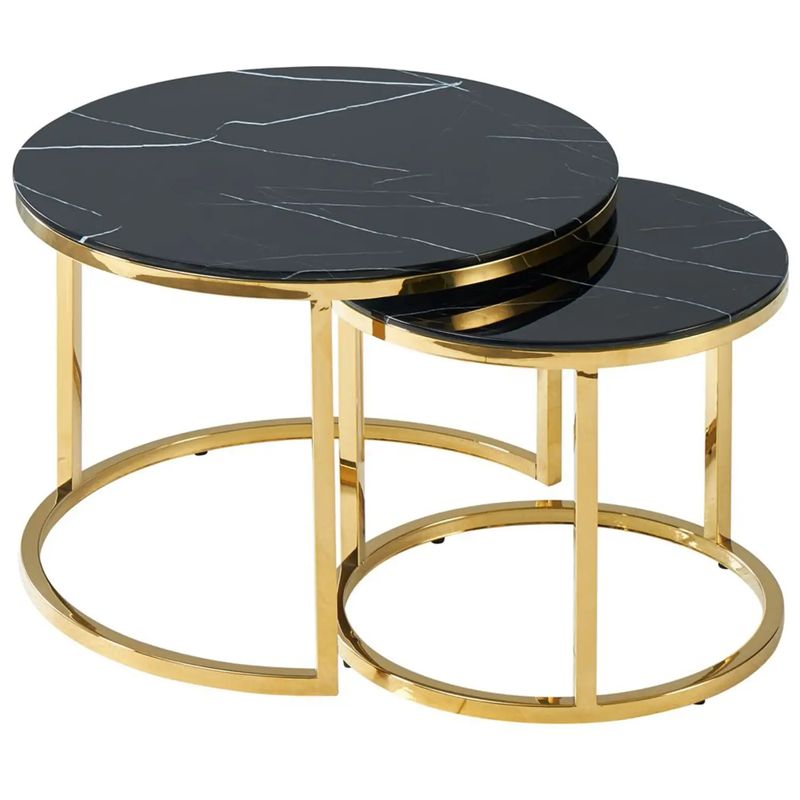 Столик кофейный Priestley Collection Duo столешница черный мрамор Черный Мрамор Nero Глянцевое золото Столик кофейный Priestley Collection Duo столешница черный мрамор Черный Мрамор Nero Глянцевое золото в Костроме | Loft Concept