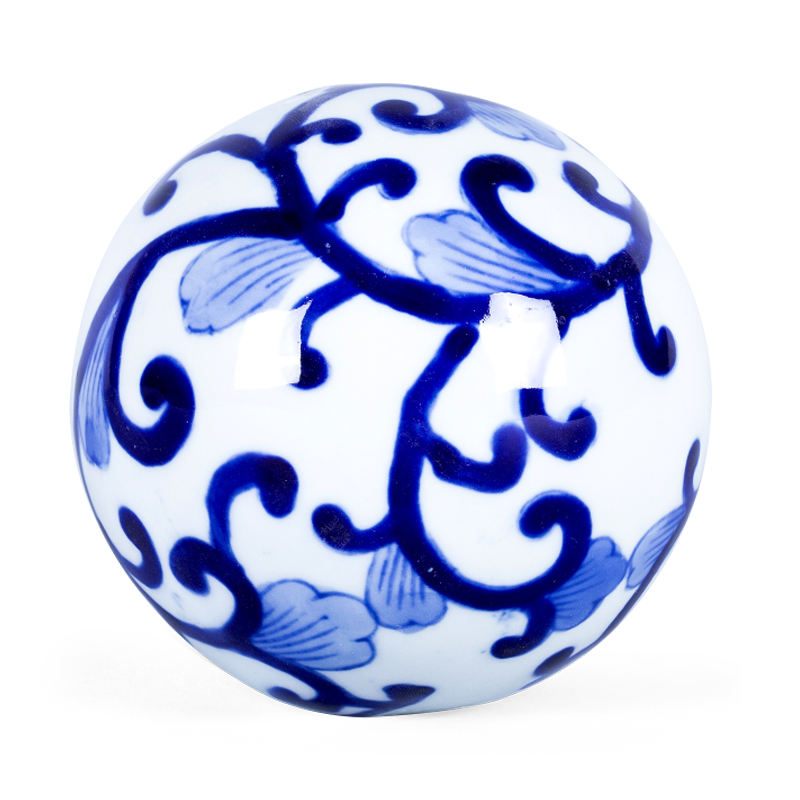 Статуэтка Blue & White Pattern Ball Белый Синий в Костроме | Loft Concept 
