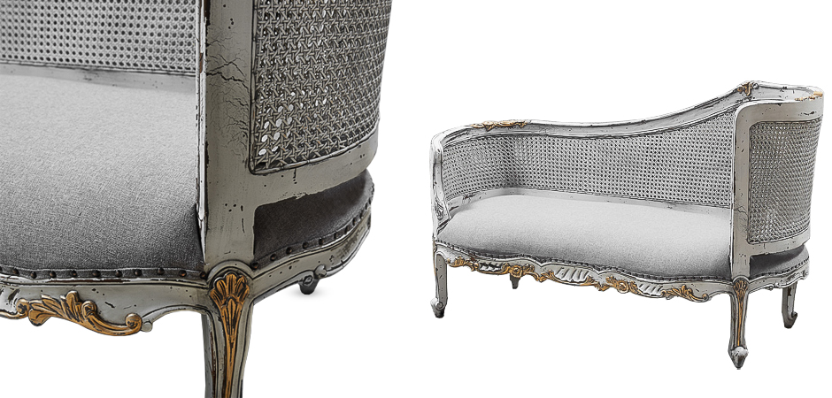 Кушетка Maria Antoinette Side Sofa Gray Кушетка Maria Antoinette Side Sofa Gray - Loft-Concept в Костроме
