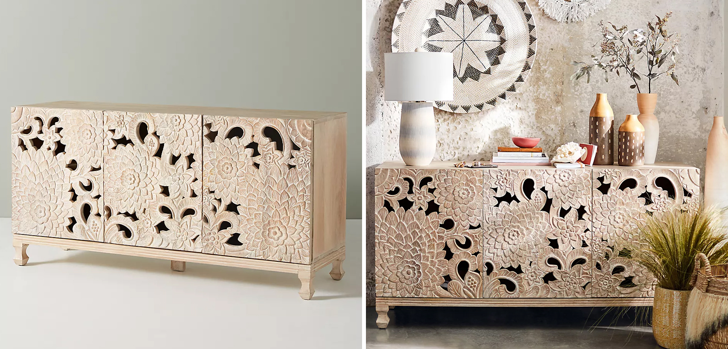 Буфет Handcarved Lotus Media Console - фото