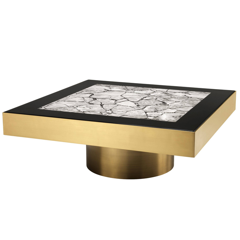Кофейный стол Eichholtz Coffee Table Tatler Матовая латунь Черный Серый Кофейный стол Eichholtz Coffee Table Tatler Матовая латунь Черный Серый в Костроме | Loft Concept