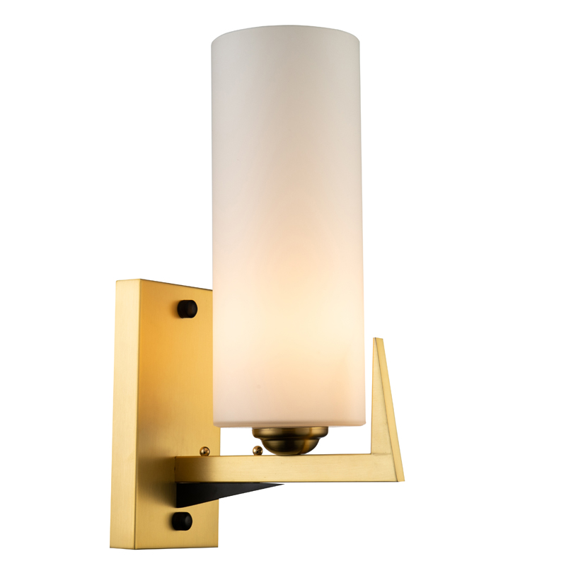 Бра Benoit Sconce Латунь Белое матовое стекло Черный Бра Benoit Sconce Латунь Белое матовое стекло Черный в Костроме | Loft Concept