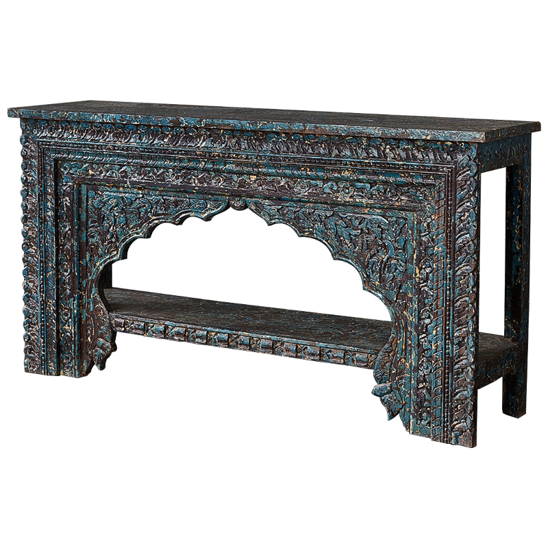 Консоль Rajni Console Коричневый винтаж Бирюзовый Консоль Rajni Console Коричневый винтаж Бирюзовый в Костроме | Loft Concept