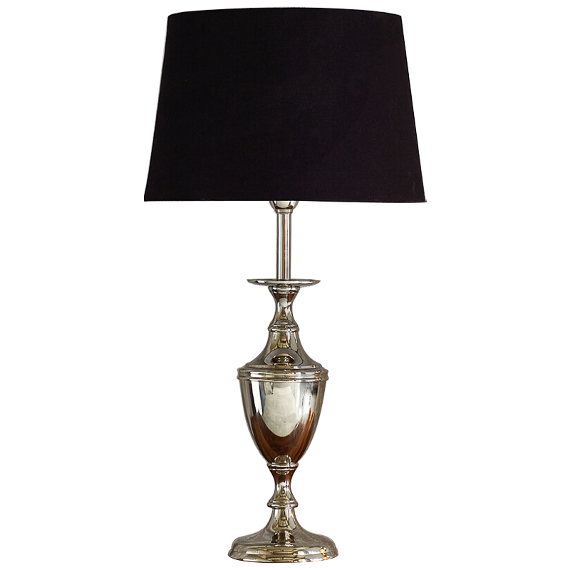 Настольная лампа с абажуром Blake Lampshade Table Lamp Хром Черный Настольная лампа с абажуром Blake Lampshade Table Lamp Хром Черный в Костроме | Loft Concept