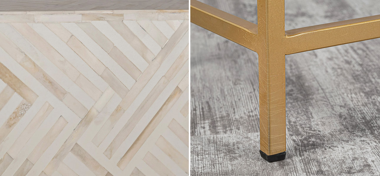 Консоль с инкрустацией белая Juliet - фото №2