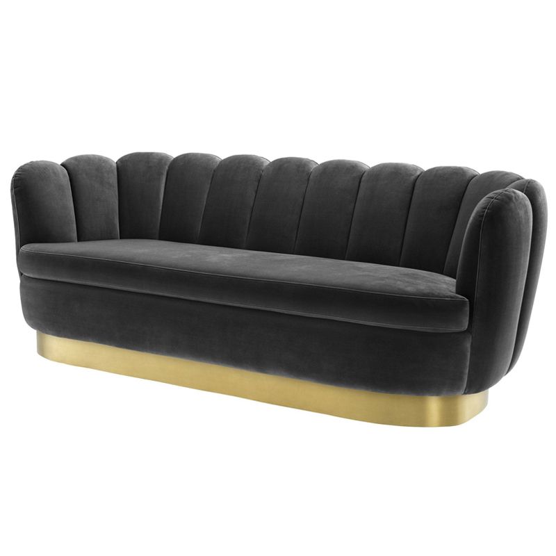 Диван Eichholtz Sofa Mirage dark grey Серый Латунь Диван Eichholtz Sofa Mirage dark grey Серый Латунь в Костроме | Loft Concept