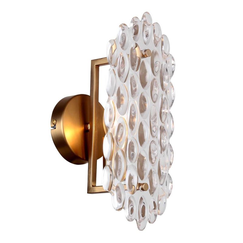 Бра Textured Glass Chandelier sconce oval Глянцевое золото Прозрачное Стекло Бра Textured Glass Chandelier sconce oval Глянцевое золото Прозрачное Стекло в Костроме | Loft Concept