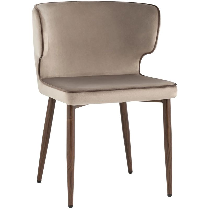Стул Chair Бежевый Велюр с Коричневым кантом Бежевый Коричневый Стул Chair Бежевый Велюр с Коричневым кантом Бежевый Коричневый в Костроме | Loft Concept