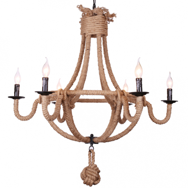 Люстра Loft Rope Chandelier Alegro 6 Черный Люстра Loft Rope Chandelier Alegro 6 Черный в Костроме | Loft Concept